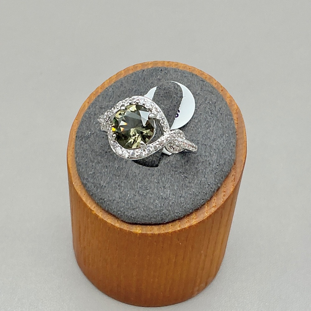 Bomb Party Ring Women Grey It Was All Perfection Lab Smokey Topaz Rhodium Size 9